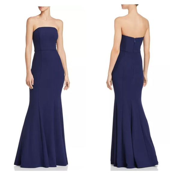 NWOT Bariano Moonstone Convertible Strapless Crepe Mermaid Gown Sz XL